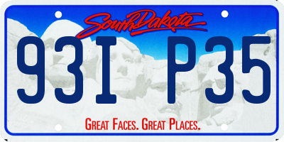 SD license plate 93IP35