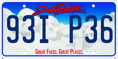 SD license plate 93IP36