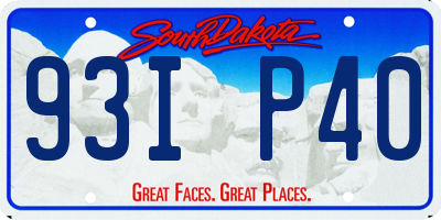 SD license plate 93IP40