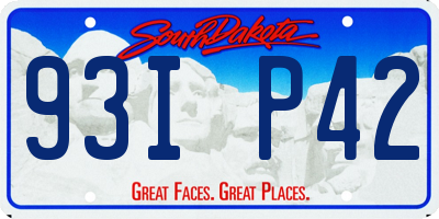 SD license plate 93IP42