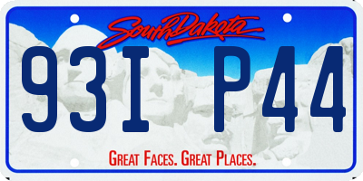 SD license plate 93IP44