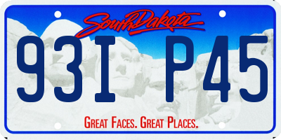 SD license plate 93IP45