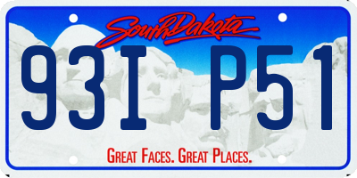 SD license plate 93IP51