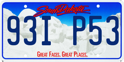 SD license plate 93IP53