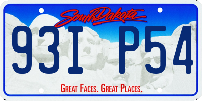 SD license plate 93IP54