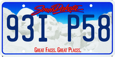 SD license plate 93IP58