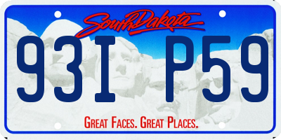 SD license plate 93IP59