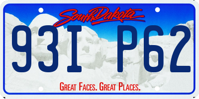 SD license plate 93IP62