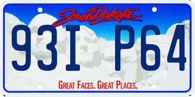 SD license plate 93IP64