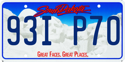 SD license plate 93IP70