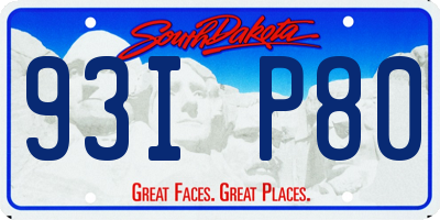 SD license plate 93IP80