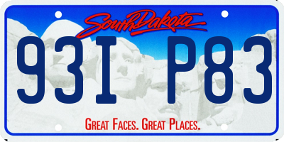 SD license plate 93IP83