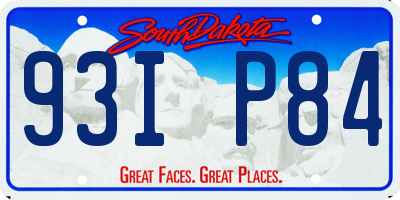 SD license plate 93IP84