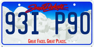 SD license plate 93IP90