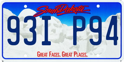 SD license plate 93IP94