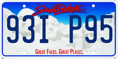 SD license plate 93IP95