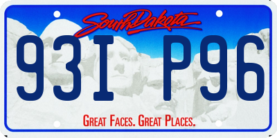 SD license plate 93IP96