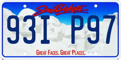 SD license plate 93IP97