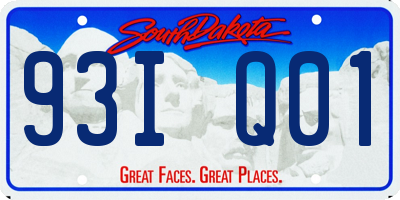 SD license plate 93IQ01