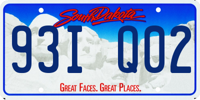 SD license plate 93IQ02