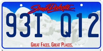 SD license plate 93IQ12