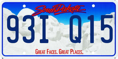 SD license plate 93IQ15