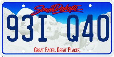 SD license plate 93IQ40