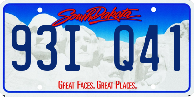 SD license plate 93IQ41