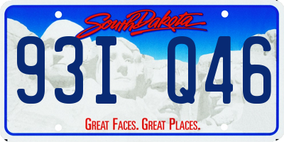 SD license plate 93IQ46