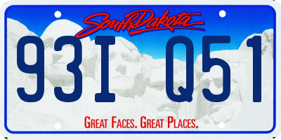 SD license plate 93IQ51