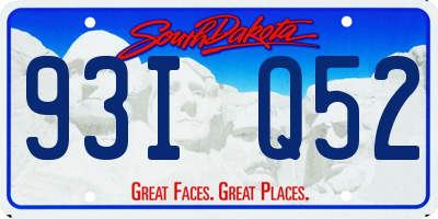 SD license plate 93IQ52