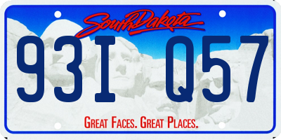 SD license plate 93IQ57