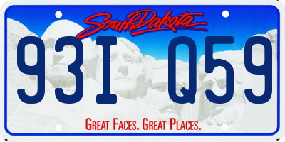 SD license plate 93IQ59