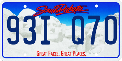 SD license plate 93IQ70