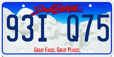 SD license plate 93IQ75