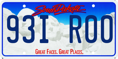 SD license plate 93IR00
