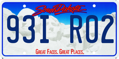 SD license plate 93IR02