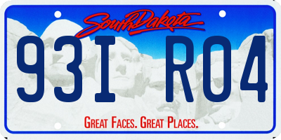 SD license plate 93IR04