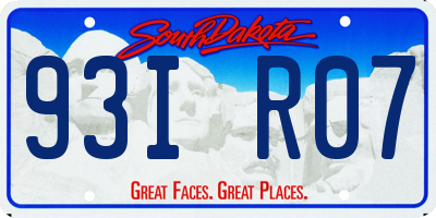 SD license plate 93IR07