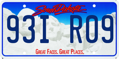 SD license plate 93IR09