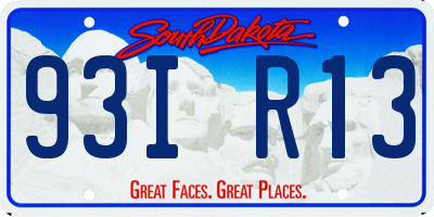 SD license plate 93IR13