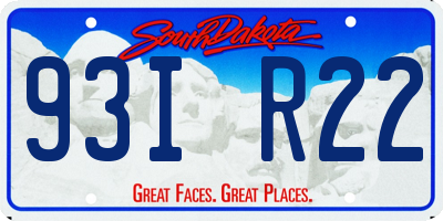 SD license plate 93IR22