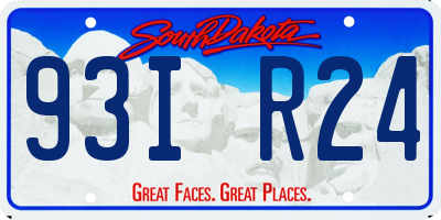 SD license plate 93IR24