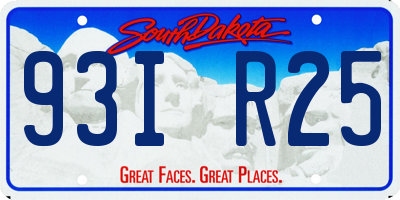 SD license plate 93IR25
