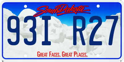 SD license plate 93IR27
