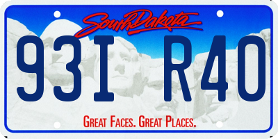 SD license plate 93IR40