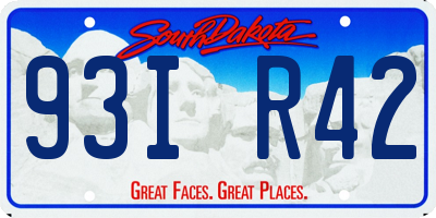SD license plate 93IR42