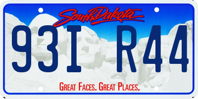 SD license plate 93IR44