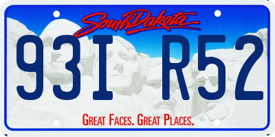 SD license plate 93IR52