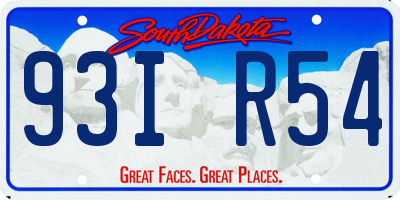 SD license plate 93IR54